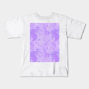 Pastel Purple Silk Marble - Digital Liquid Paint Kids T-Shirt